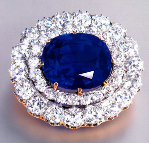 2813 Sapphire Diamond Brooch
