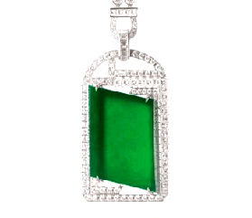 Jadeite Diamond Pendant Necklace