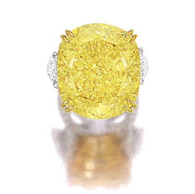 77.77ct Fancy Vivid Yellow VS2 Ring