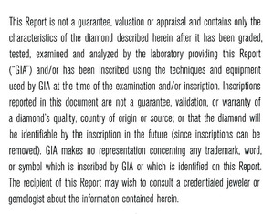 GIA Diamond Grading Report Important Limitations