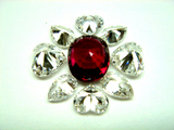3ct size Ruby Oval (UT) Diamond Ring 石合わせ