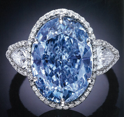 OV 10.10ct Fancy Vivid Blue IF Diamon Ring