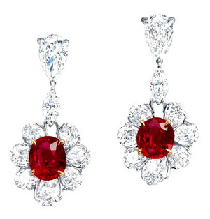 2036 Ruby 5.02 4.24cts Ear Pendants