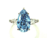 3.73ct Fancy Vivid Blue VVS1 Ring